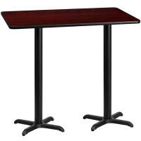 Flash Furniture XU-MAHTB-3060-T2222B-GG 60" Rectangular Mahogany Laminate Table Top with Base